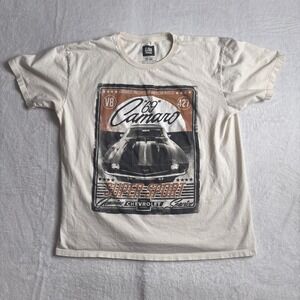 GM 1969 Camaro Chevy Super Sport Beige Short Sleeve Shirt‎ Men's Large Hot Rod